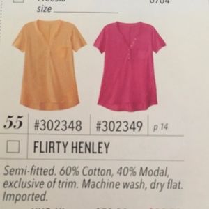Jockey Flirty Henley in SMALL, Color is Freesia.